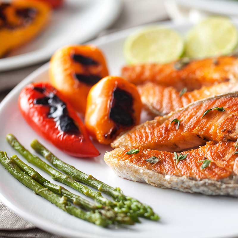 Lemon herb baked salmon — healthy romantic dinner for two